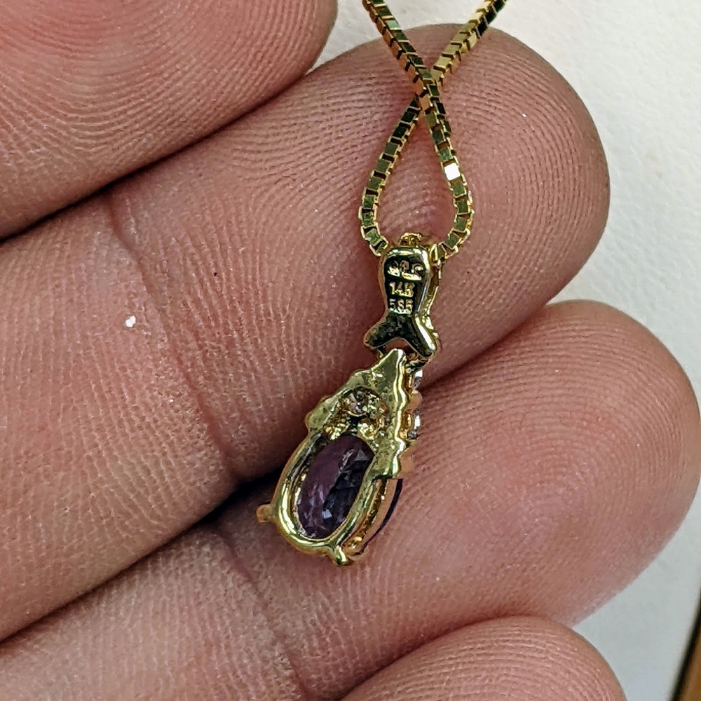 14k Tanzanite and diamond pendant - Picture 8 of 11
